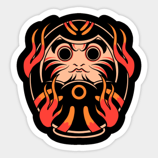 flaming daruma tattoo Sticker